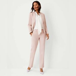 Ann Taylor Blush Pink/White Herringbone Print Women's Pantsuit Size 12